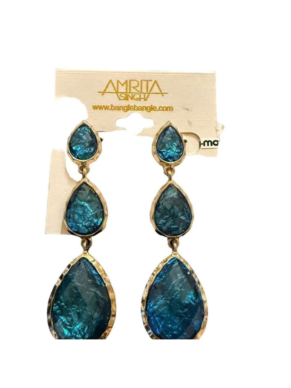 Amrita Singh Teal Dangle Earrings